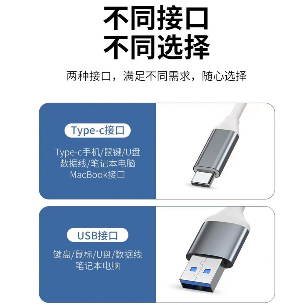 usb扩展器集分线器插头多口typec延长hub3.0外接转接u盘特斯拉 - 图2