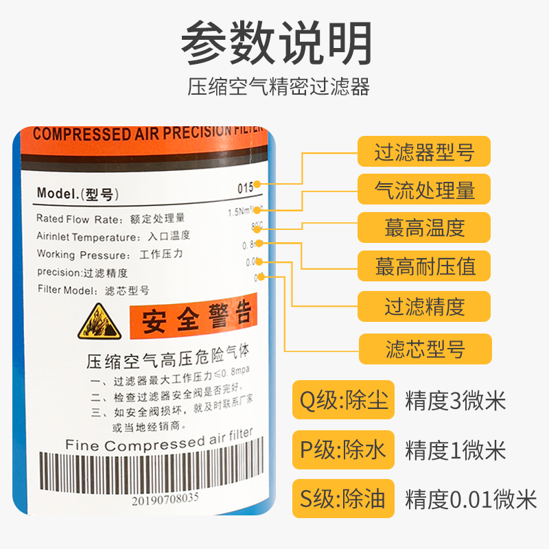 玉豹螺杆机空压机精密过滤器压缩空气配件冷干机干燥除油水分离器 - 图1