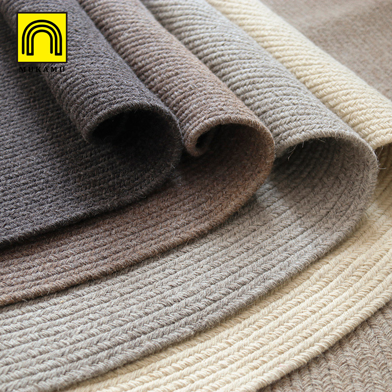 手工羊毛客厅地毯卧室茶几垫纯色简约轻奢沙发可坐可卧地毯可定制 - 图0