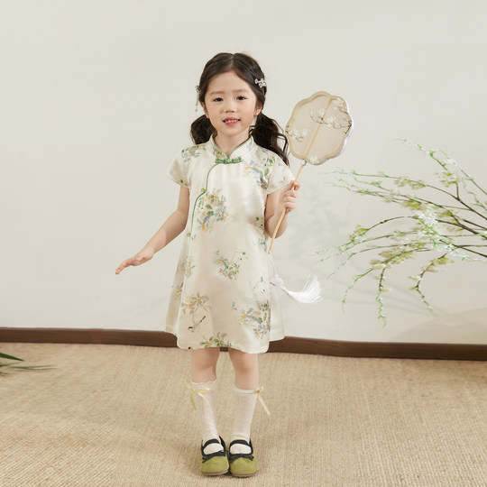 Little O baby children's clothing baby summer cheongsam skirt for women