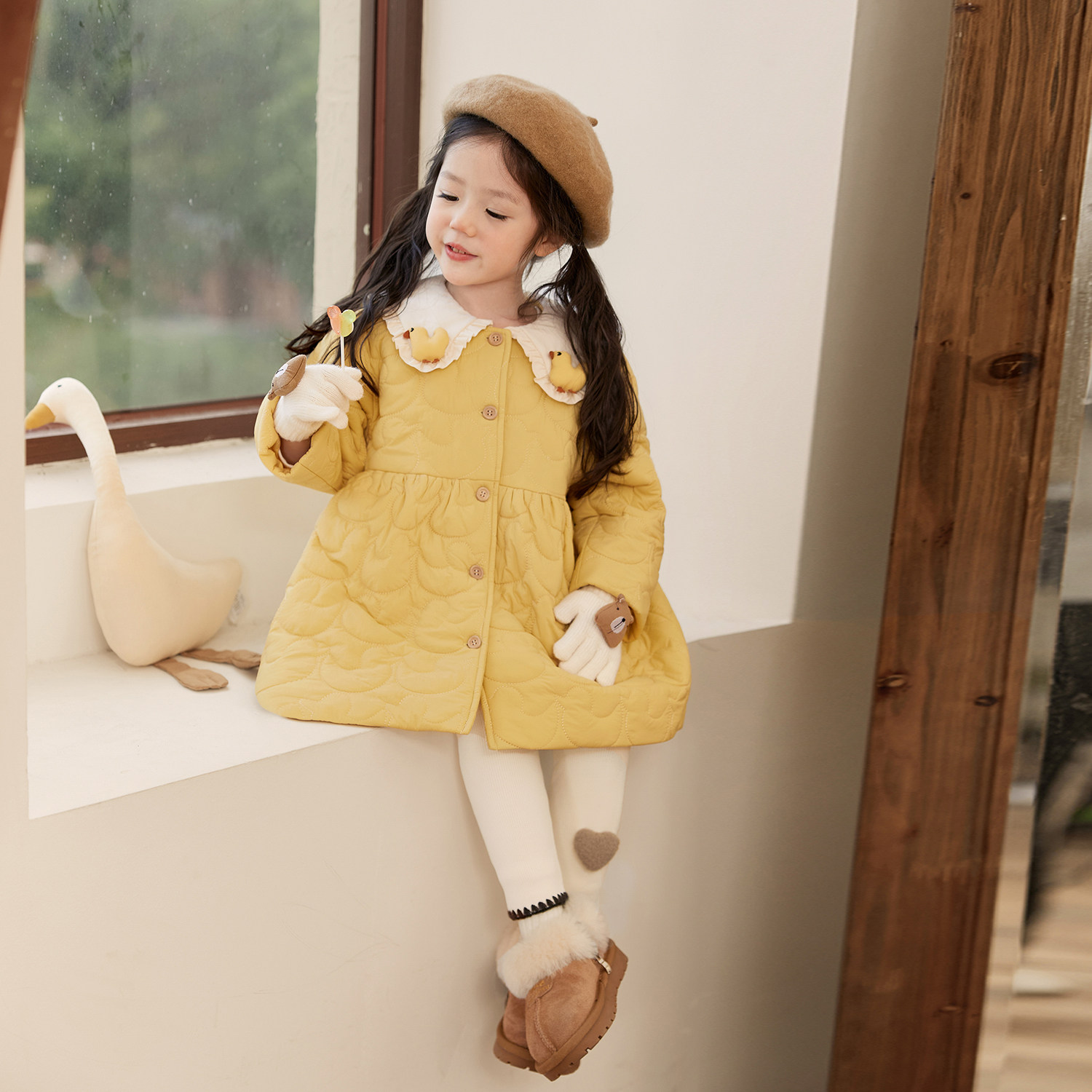 小O宝Okids童装宝宝加绒打底裤女2025冬季新款陈大猪婴儿保暖裤子,淘宝优惠券,粉丝福利购,淘宝优惠卷