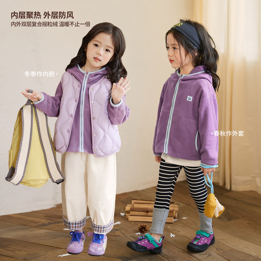 Okids children's clothing baby girl polar fleece jacket