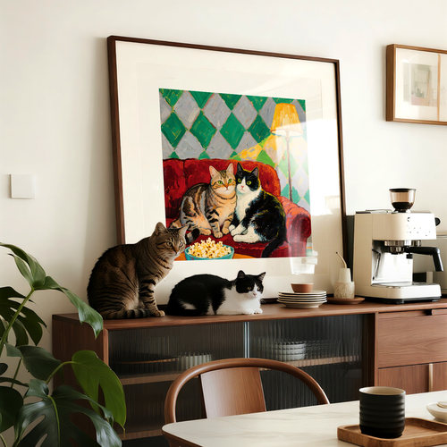 ZOYART 猫咪装饰画温暖的陪伴餐厅客厅玄关卧室动物治愈ins风挂画 - 图2