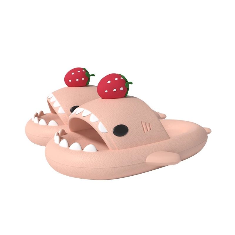 儿童草莓鲨鱼拖鞋亲子鞋中大童可爱卡通夏季室内可外穿防滑凉拖鞋,淘宝优惠券,粉丝福利购,淘宝优惠卷