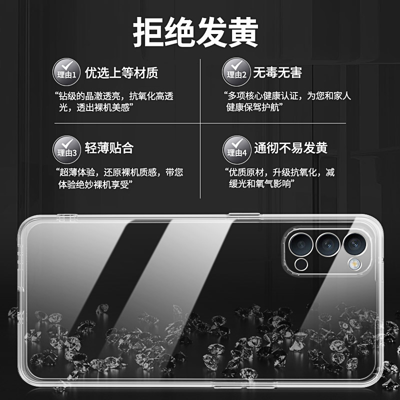 适用oppoReno4手机壳透明reno4pro直边超薄OPPO5G新款opporone4por套opopreno防摔opporen男女0pp0ppoReno45G - 图1