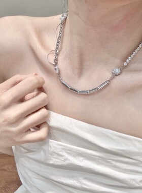 铜朋克26年新款韩国东大门个性设计感珍珠链条拼接锆石极繁饰品女