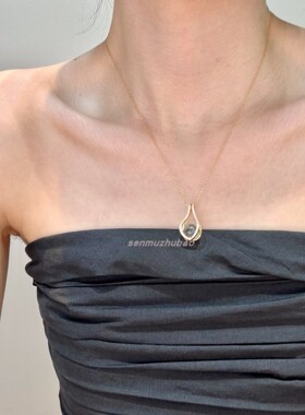 仙女ins风S925纯银轻奢满钻双夹白水晶吊坠项链设计感创意个性