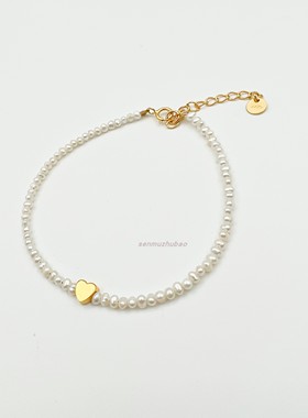 法式天然淡水小爱心baby珍珠项链轻奢优雅高级感锁骨链情人节礼物