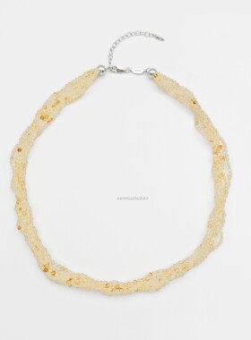 925银甜美五层高级感天然黄水晶项链手链套装轻奢优雅设计感百搭