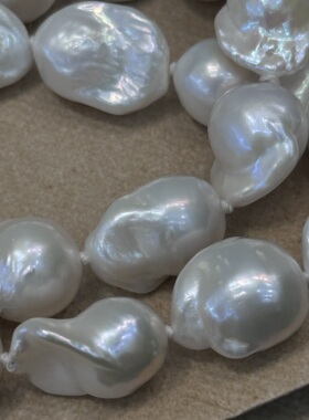 925银夸张天然巴洛克珍珠项链女简约串珠宫廷复古高级潮流锁骨链