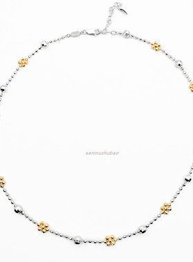 意大利金银花朵镭射项链抽拉手链