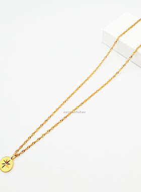 925纯银镀金八芒星指路星项链