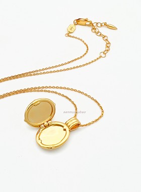 欧美金色罗马钱币吊坠盒复古金币项链精致气质高级感吴千语同款
