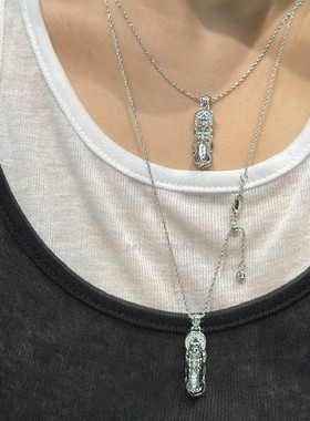 古法金招财吞金兽貔貅纯银项链