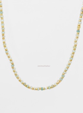 民族风天然亚马逊石绿色串珠项链