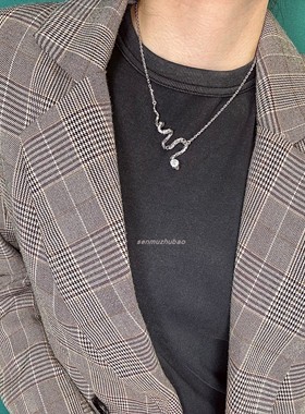 灵蛇系列小红书纯银镶钻项链