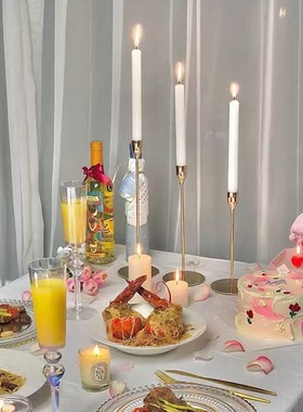 欧式蜡烛台摆件烛光晚餐三件套