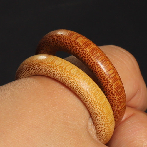 艺竹情天然老玉竹实心竹环扳指戒指手工男女款文玩竹子竹根雕饰品 - 图1