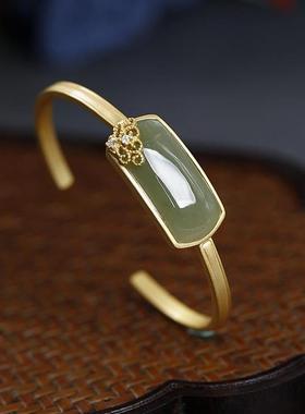 新款平安无事牌手镯古典古法金开口镯子女宫廷民族风饰品妈妈礼物