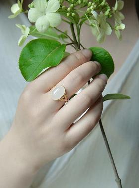 新中式精致鸽蛋开口可调节戒指