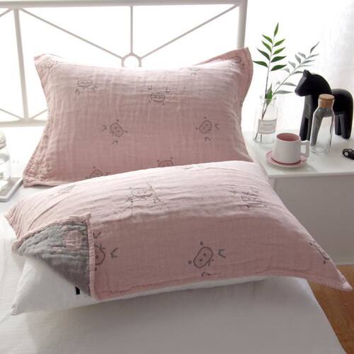 纱布枕巾单条一对装纯棉加大加厚简约日系盖巾全棉学生成人枕头巾 - 图3