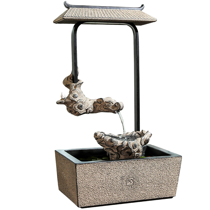 汉韵堂创意流水摆件新中式客厅玄关茶台桌面循环水装饰倒流香景观,淘宝优惠券,粉丝福利购,淘宝优惠卷