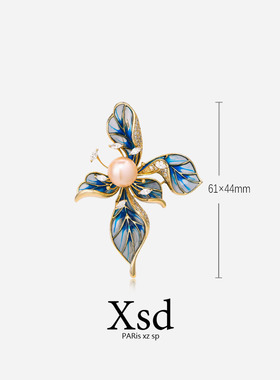 法式优雅珍珠女士花卉胸针饰品