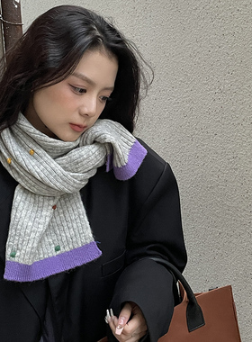 刺毛叔叔冬季纯色韩系女围巾保暖