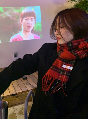保暖韩版系百搭女秋冬季格子围巾
