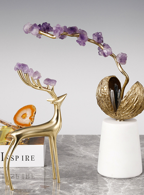 中式风丰收果实黄铜天然艺术品