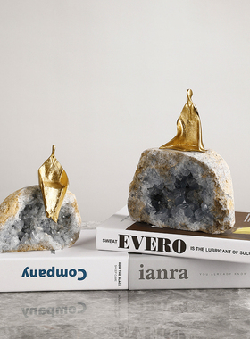 轻奢风抽象人物书房天然软装饰品