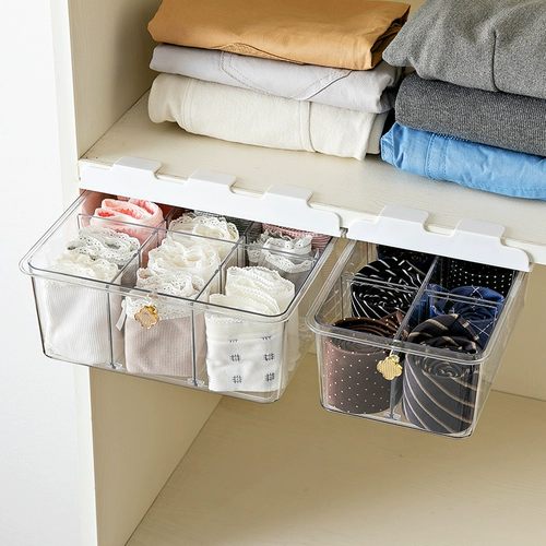 Прозрачная коробка для хранения нижнего белья положите внутренние колготки бюстгальтеры, аккуратная коробка -ящик для ящика дома артефакт Градиент