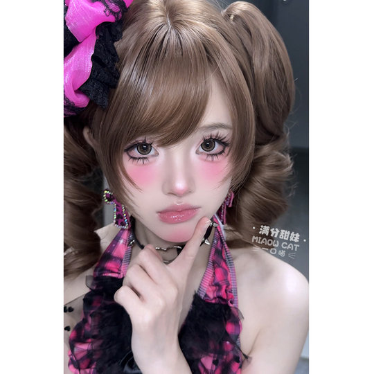 One mouthful, perfect sweet girl, wig tiger mouth clip lolita new style female daily internet celebrity short hair natural full head