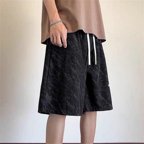 运动短裤男夏季简约薄款高街五分裤潮流百搭宽松大码情侣休闲裤衩 - 图3