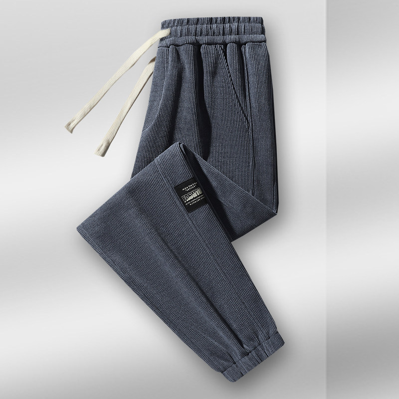 灯芯绒男士裤子2025秋冬季新款加绒加厚松紧腰束口工装卫裤休闲裤,淘宝优惠券,粉丝福利购,淘宝优惠卷