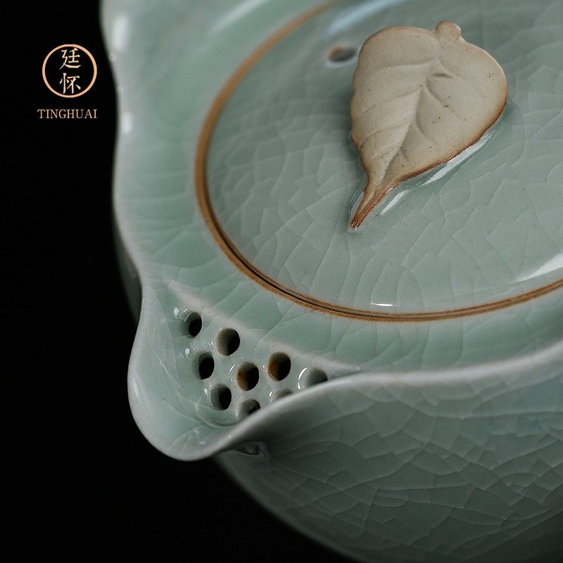 廷怀窑 汝窑快客杯一壶一杯陶瓷旅行茶具便携袋单人 汝瓷开片可养,淘宝优惠券,粉丝福利购,淘宝优惠卷