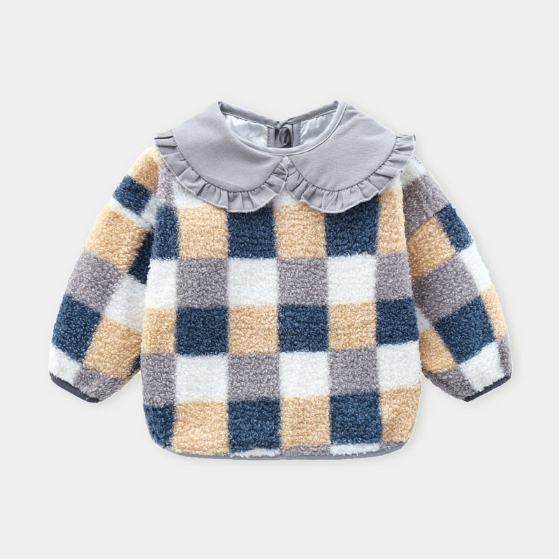 Teddy velvet baby wears clothes inside out to prevent dirt for girls