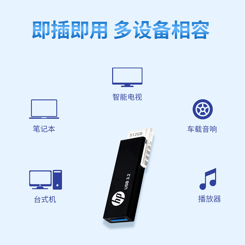 hp惠普u盘正品礼品定制礼盒手机电脑两用车载办公usb3.2高速优盘-图2