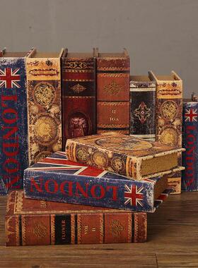 复古道具书仿真书假书收纳盒办公室小摆件轻奢书架书柜书本装饰品