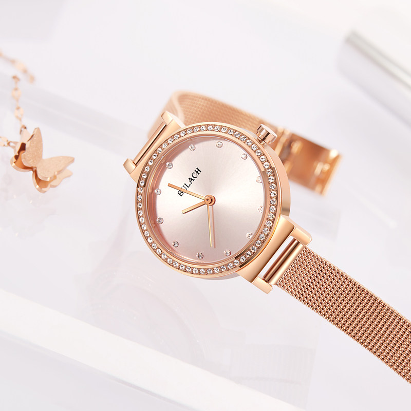 巴拉赫镶钻钢带防水时尚气质石英表 巴拉赫国产腕表