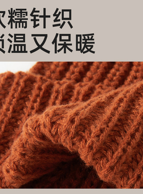 毛线帽女款秋冬季保暖护耳大头围显脸小宽松百搭套头冷帽针织帽子