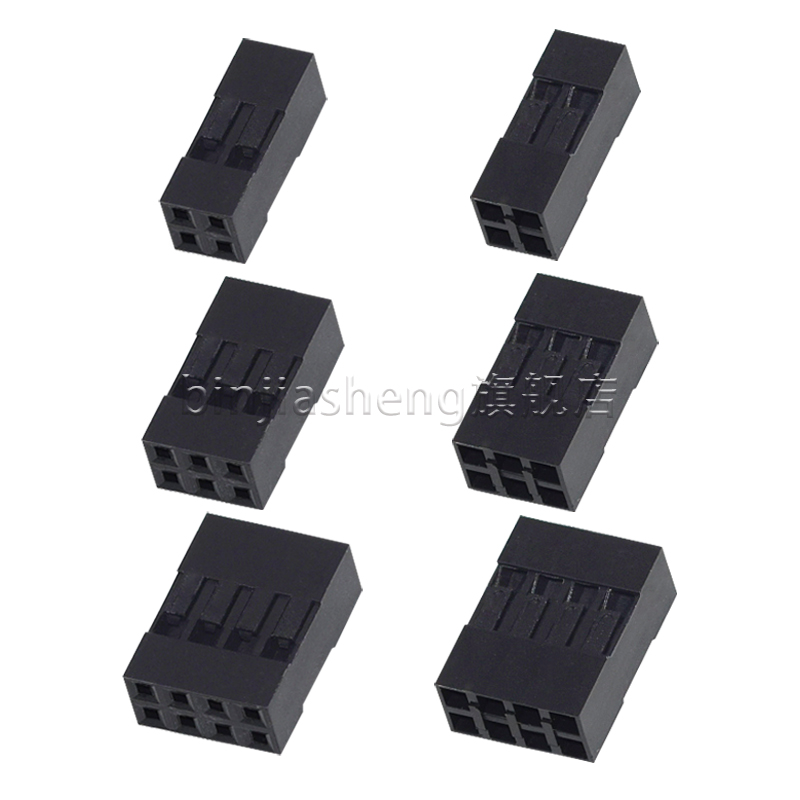 杜邦胶壳2.54mm单排双排 1p 2*2 3 4 5 6 8 10 20p连接器公母端子 - 图0