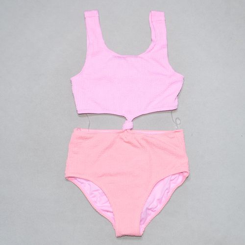 美国原单GEOR****可爱蓝绿泡泡纱海滩泳池游泳连体泳衣女童中大童 - 图2