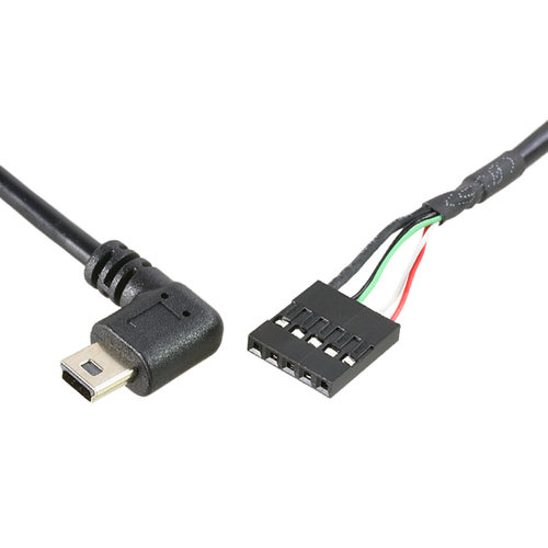 多媚主板前置USB插针转miniusb转接线杜邦9P迷你USB5pin线弯头 - 图2