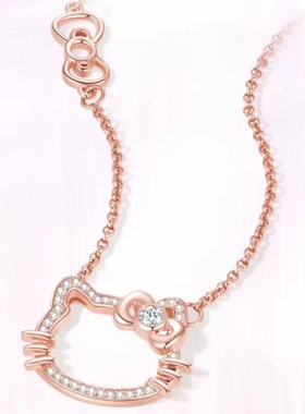 Kittykitty猫项链ins镶钻凯蒂