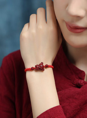 女朱砂十二生肖手串本命年手链