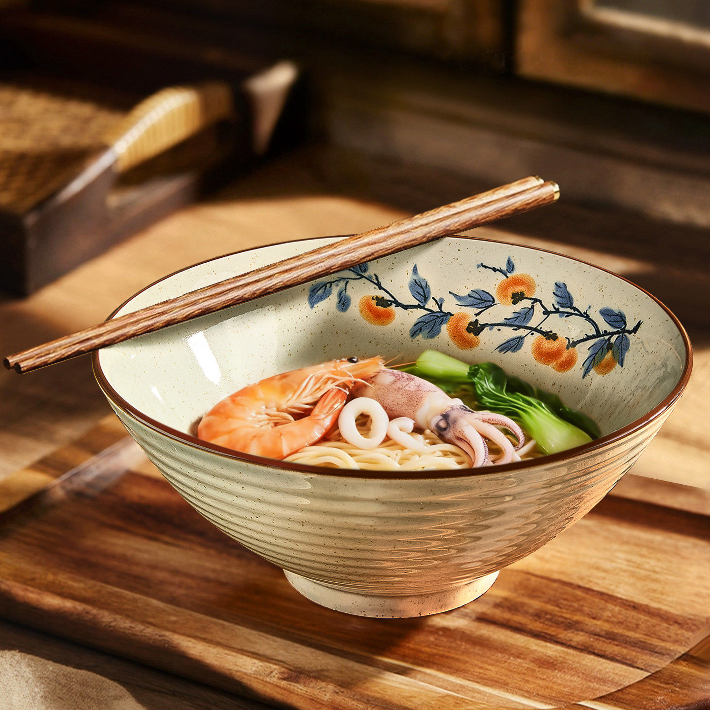 中式复古斗笠面碗家用2026新款陶瓷吃面碗釉下彩拉面碗面条碗,淘宝优惠券,粉丝福利购,淘宝优惠卷