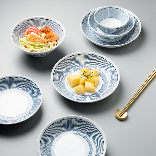 粉墨居舍日式釉下彩陶瓷盘子菜盘家用餐盘碟子陶瓷餐具碗盘苍草 - 图3