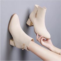 Thin paragraph 100 hitch casual short boots 2023 Winter new small fragrant wind boots children high heel and short boots foreign air single boots