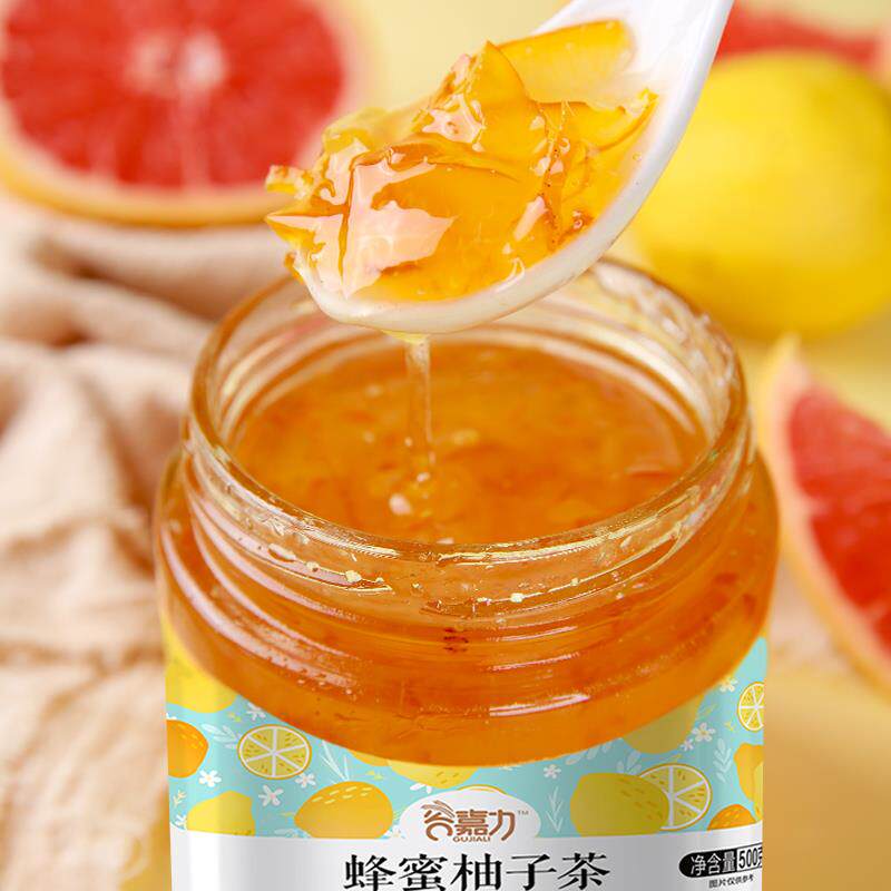 柠檬百香果泡水喝的冲饮料*柚子茶 齐鲁壮硕蜂蜜果味茶